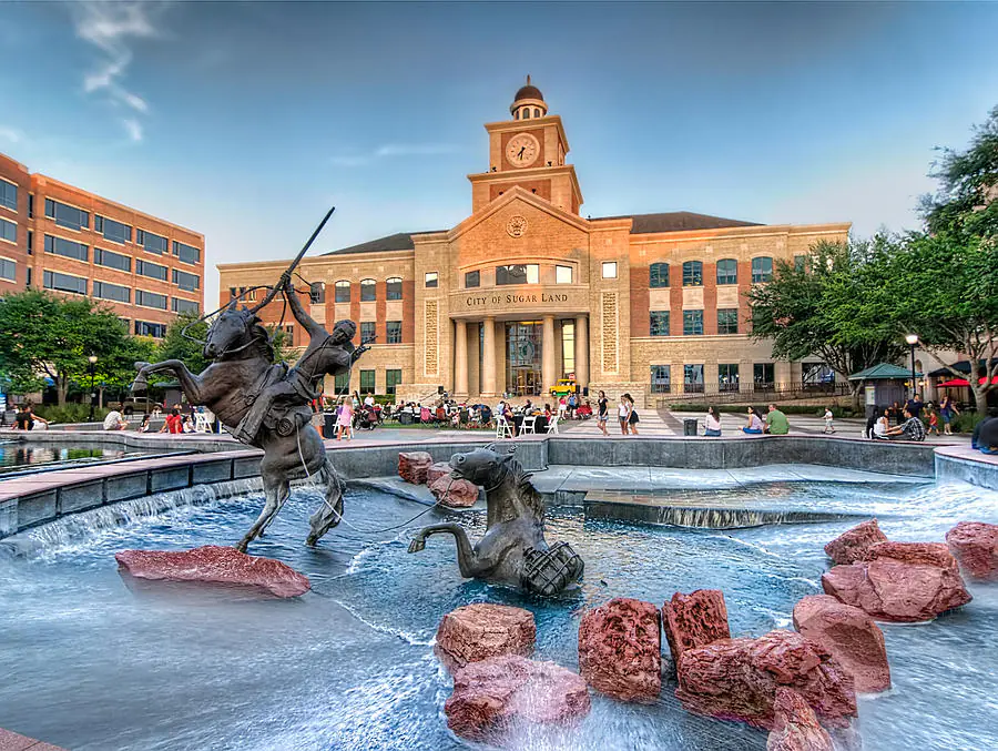 The Tim Stanley Statue located in the Sugar Land Town Center