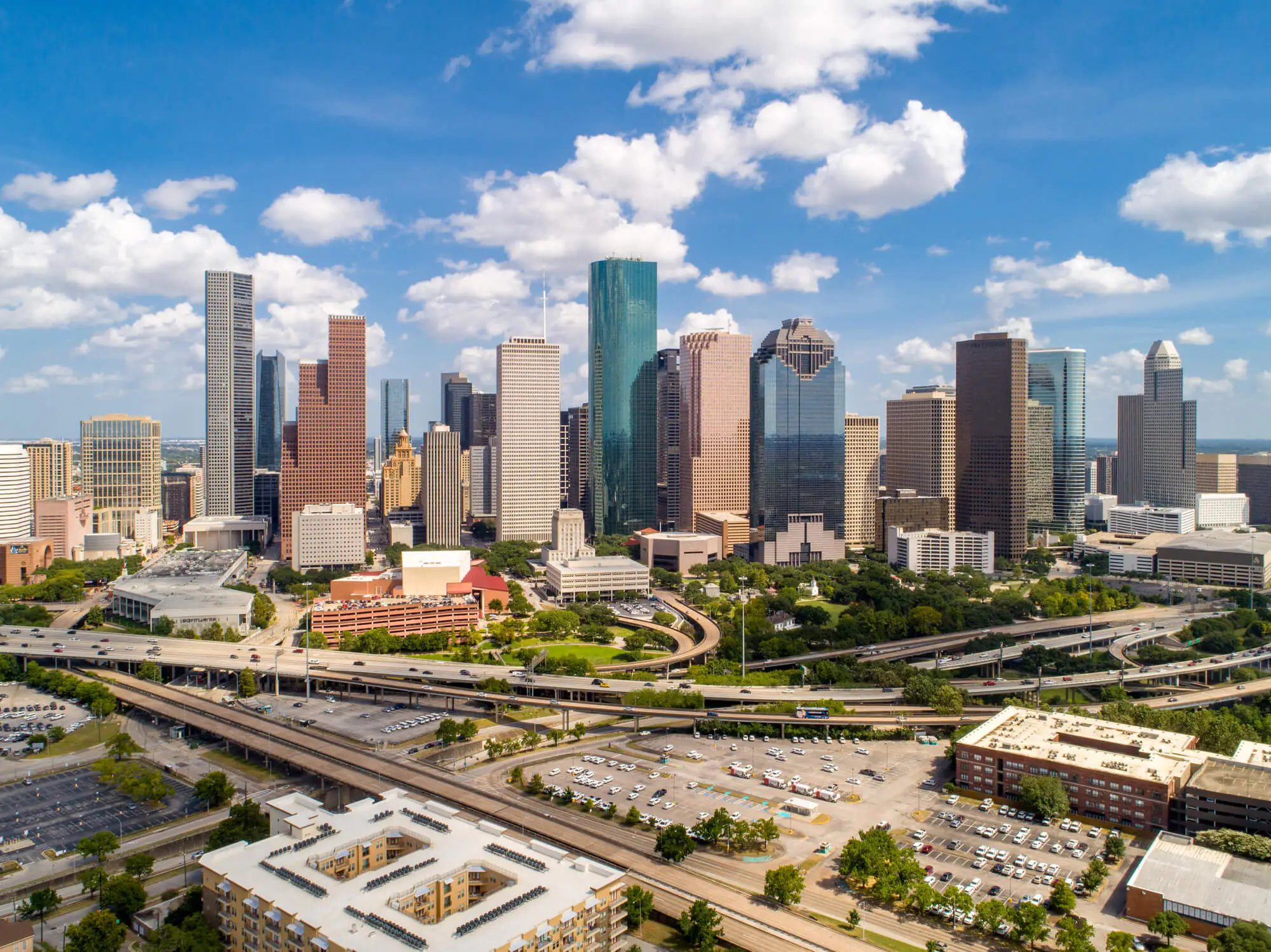 Aerial view of Downtown Houston's Skyline